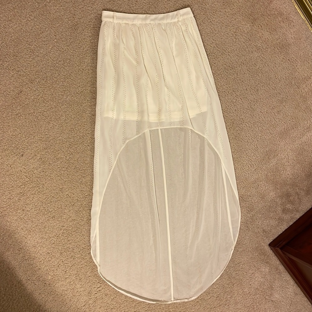 High-low Ivory Beaded Skirt